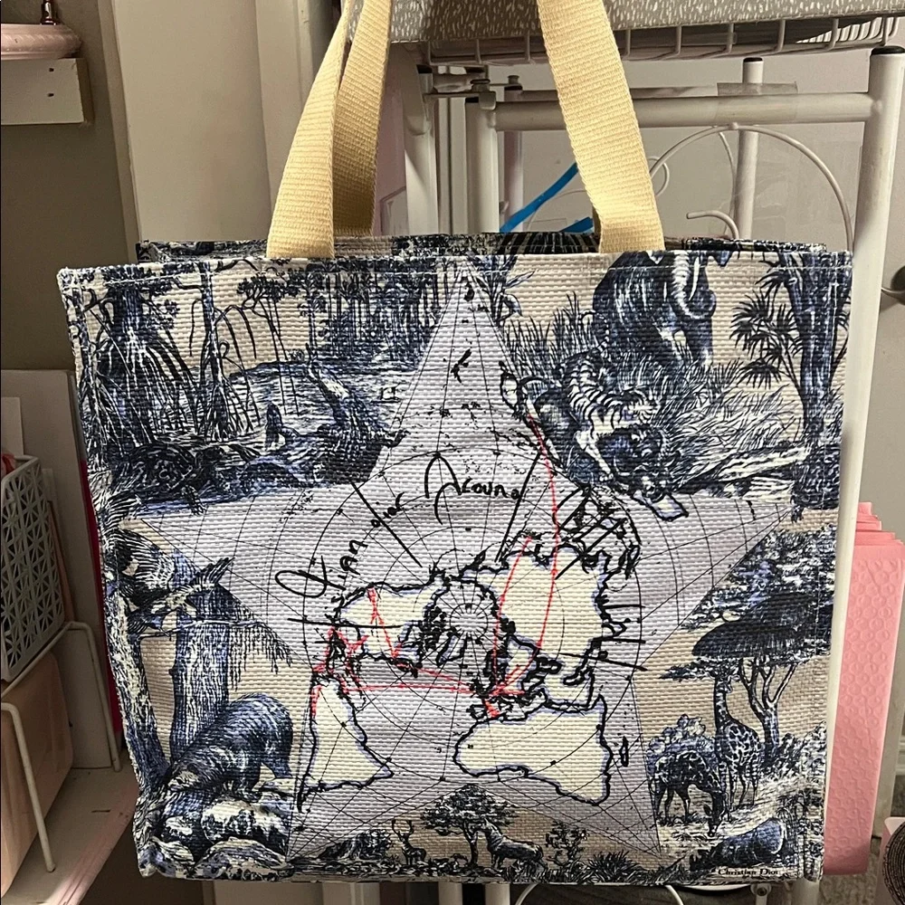 Dior Blue and Cream Tote Bag - Picture 1 of 6